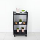 Ver imagem 2 de Estante Multiuso Preto para Quarto Sala com Rodízio 40cm