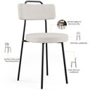 Ver imagem 4 de Kit 08 Cadeiras Decorativas Estofada Para Sala De Jantar Barcelona L02 Bouclê Cru - Lyam Decor