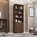 Ver imagem 2 de Estante Livreiro 2 Portas Pequenas 6 Prateleiras Office - Móveis Leão Preto