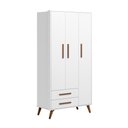 Ver imagem 2 de Quarto Infantil Ternura Retrô Roupeiro Berço e Cômoda Branco
