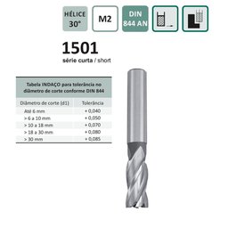 Fresa de Topo Haste Cilíndrica - 3/8x19x73x3/8x4 - 1501 - 4