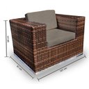 Ver imagem 3 de Conjunto de Sofá Fibra Sintética Quadrado - 1 Sofá 2L+ 2 Poltronas + 1 Mesa Centro - Duna Fendi