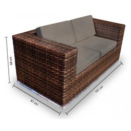 Conjunto de Sofá Fibra Sintética Quadrado - 1 Sofá 2L+ 2 Poltronas + 1 Mesa Centro - Duna Fendi - 2