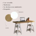 Ver imagem 7 de Conjunto Escritório Completo Escrivaninha Cavalete Art + Estante de Canto Wind Olmo Branco Marrom Artany