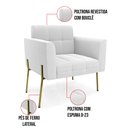 Ver imagem 3 de Poltrona Sala Estar Pé Ferro Dourado Kit 2 Elisa Bouclê D03 - D'Rossi