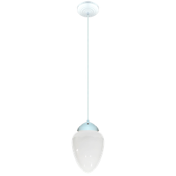 Lustre Pendente Vintage Branco Globo Pêra Incolor Fosca - 1