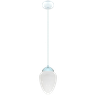 Lustre Pendente Vintage Branco Globo Pêra Incolor Fosca - 1