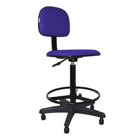 Cadeira Caixa Secretaria Polo - Couro Sintetico Corano - Azul