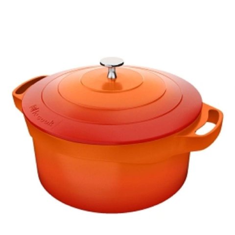 Panela Caçarola Le Cook com Revestimento Cerâmico Laranja 28cm Lc1804