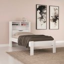 Ver imagem 1 de Cama Solteiro Invicta C/ Nicho Bau -prateleira e Tomada - Santos Andirá - Branco