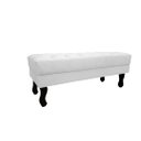 Ver imagem 3 de Recamier Baú Luis Xv Capitonê Retrô 100 cm Couro Branco Mz Decor