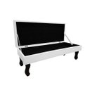 Ver imagem 2 de Recamier Baú Luis Xv Capitonê Retrô 100 cm Couro Branco Mz Decor