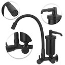 Ver imagem 2 de Torneira Filtro Gourmet Cozinha Parede All Black Metal Inox