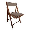 Ver imagem 5 de Kit com 2 Cadeiras Dobráveis em Madeira Castanho com Assento e Encosto Estofados – Preebel Courino B