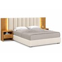 Ver imagem 1 de Cabeceira Box Casal Odessa com 2 Mesas de Cabeceira com LED Cinamomo - Novo Horizonte