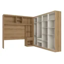 Ver imagem 4 de Guarda Roupa Casal Modulado de Canto 6 Portas com Cabeceira Milan Yescasa Capuccino/Off White Marrom