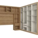 Ver imagem 4 de Guarda Roupa Casal Modulado de Canto 6 Portas com Cabeceira Milan Capuccino/Off White Marrom