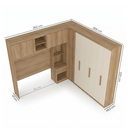 Ver imagem 3 de Guarda Roupa Casal Modulado de Canto 6 Portas com Cabeceira Milan Capuccino/Off White Marrom