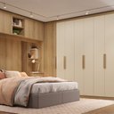 Ver imagem 1 de Guarda-roupa Casal Modular em L 6 Portas com Cabeceira Milan