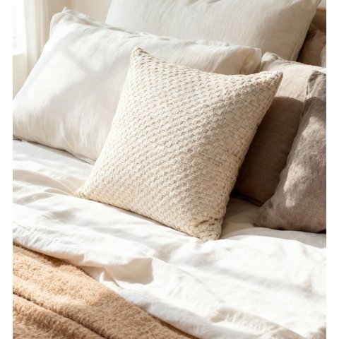 Capa de Almofada Rústica em Algodão Macrame Cru