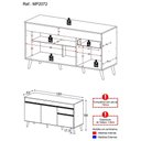 Ver imagem 3 de Balcão Cozinha Gabinete Pia 150 Cm 3 Portas 1 Gaveta Veneza Gw Multimóveis Mp2072 Branco