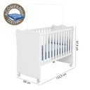 Ver imagem 2 de Quarto de Bebê Doce Sonho Completo C/ Rodízios Qmovi Branco + Colchão Ortobom