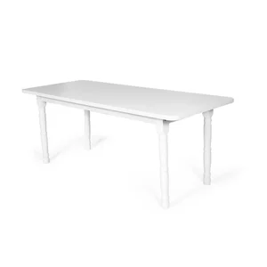 Mesa de Jantar Retangular 6 Lugares de Madeira 160x80cm Itália Branca