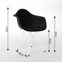 Ver imagem 6 de Mesa Jantar Redonda 90cm Branca Clips 3 Pés com 4 Poltronas Eiffel Eames Daw Pretas Ferro Branco