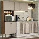 Ver imagem 1 de Armário de Cozinha Compacta Quiosque 235cm Rustic/crema Gourmet Madesa 01 Rustic/crema
