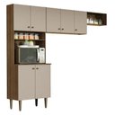 Ver imagem 3 de Armário de Cozinha Compacta Quiosque 235cm Rustic/crema Gourmet Madesa 01 Rustic/crema