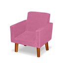 Ver imagem 2 de Mini Poltrona Cadeira Infantil Nina de Criança Suede Rosa Pés Palito