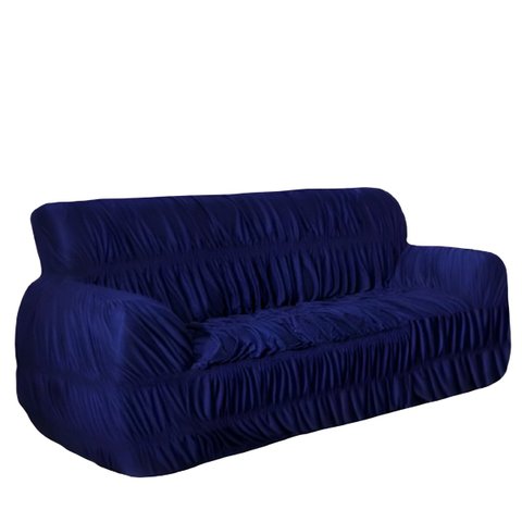 Capa para Sofá Avulsa 3 Lugares 21 Elásticos Luxo Azul