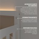 Ver mais imagens de Cama Montessoriana Solteiro Giulia Rattan com Moldura LED New Garden Casatema MadeiraOriginals Branco/Marrom
