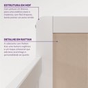 Ver imagem 6 de Cama Montessoriana Solteiro Giulia Rattan com Moldura LED New Garden Casatema MadeiraOriginals Branco/Marrom