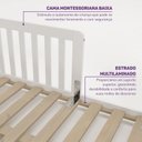 Ver imagem 7 de Cama Montessoriana Solteiro Giulia Rattan com Moldura LED New Garden Casatema MadeiraOriginals Branco/Marrom