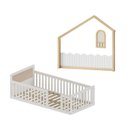Ver imagem 2 de Cama Montessoriana Solteiro Giulia Rattan com Moldura LED New Garden Casatema MadeiraOriginals Branco/Marrom