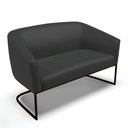 Ver imagem 6 de Sofá Namoradeira e 2 Poltronas Base Industrial Preto Stella Corino D03 - D'Rossi Cor Preto