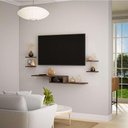 Ver imagem 2 de Rack Tv Nicho Suspenso para Quarto Sala Nogal 110cm