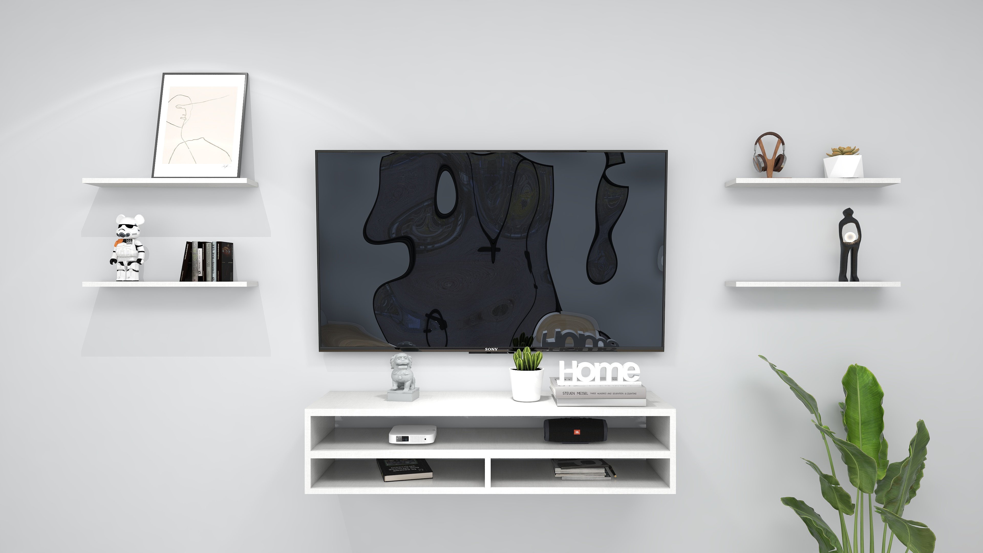 Conjunto Rack + 4 Prateleiras - Ret | MadeiraMadeira