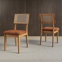 Ver imagem 5 de Conjunto para Sala de Jantar Mesa Orgânica e 4 Cadeiras Estofadas Encosto Telado 100% MDF Bolonha