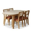 Ver imagem 2 de Conjunto para Sala de Jantar Mesa Orgânica e 4 Cadeiras Estofadas Encosto Telado 100% MDF Bolonha