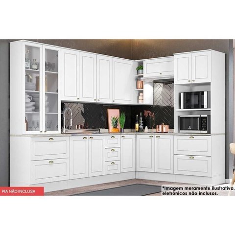 Kit Cozinha Modulada 10 Peças Americana 3 Aéreos + 3 Balcões + 2 Paneleiros + 2 Complementos