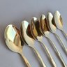 Cj 6 Colheres de Mesa de Aço Inox Bambu Elegant Dourada - 2