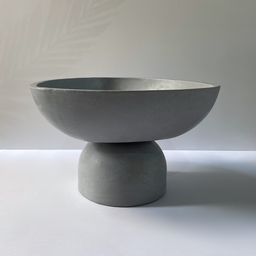 Centro de Mesa em Poliresina Orgânico Cinza 18cm - 6