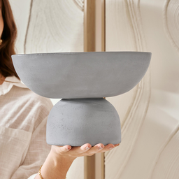 Centro de Mesa em Poliresina Orgânico Cinza 18cm - 3