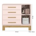 Ver imagem 3 de Quarto de Bebê com Roupeiro 4340 e Cômoda 4355 Qencanto Slim Qmovi Rosa Acetinado