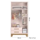 Ver imagem 2 de Quarto de Bebê com Roupeiro 4340 e Cômoda 4355 Qencanto Slim Qmovi Rosa Acetinado
