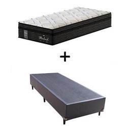 Cama Box Solteiro + Colchão de Molas Ensacadas Probel Madrid Pillow Euro Solteiro - 1