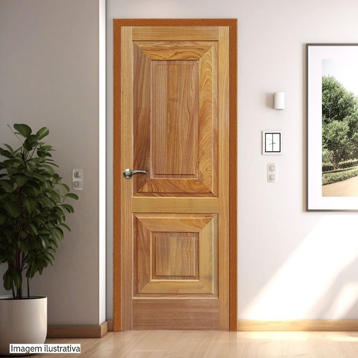 Porta de Madeira Maciça Tauari 210x60x3,3 Basalto Jomadi | MadeiraMadeira