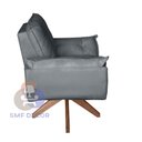 Ver imagem 3 de Poltrona/cadeira Decorativa Glamour Opala com Base Giratória 30cm em Madeira Cinza